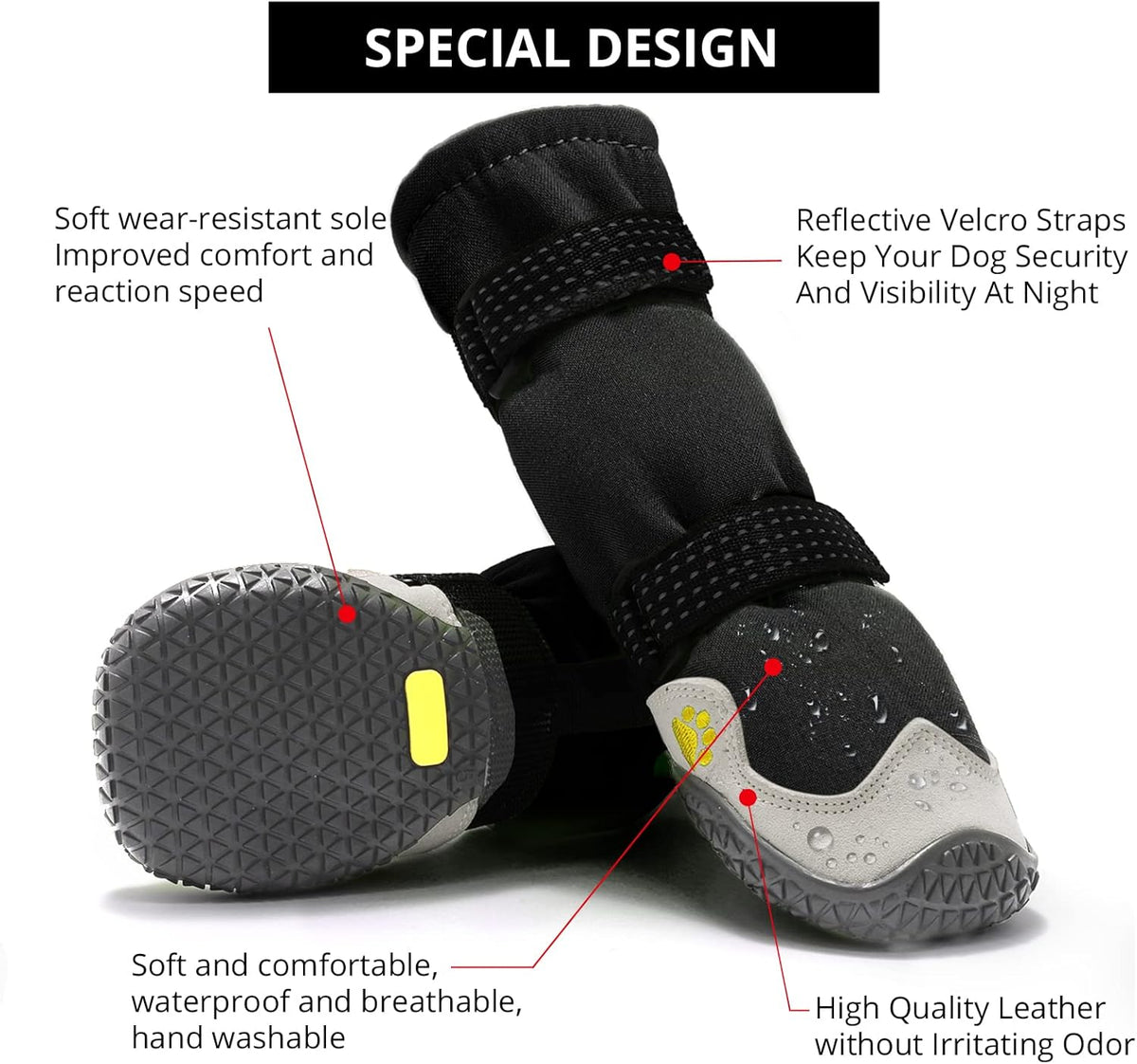 Dog Shoes for Hot Pavement Anti-Slip Dog Boots & Paw Protectors for Summer Rainy Day Dog Snow Boots