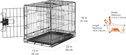 Amazon Basics Durable, Foldable Metal Wire Pet Crate with Tray, Portable and Sturdy for Travel