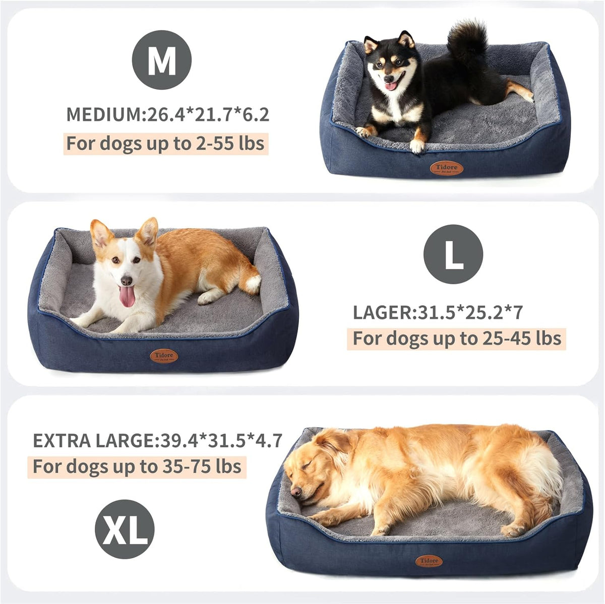 Orthopedic Dog Beds for Medium Dogs, Durable Egg Crate Foam Sofa Dog Bed wit Washable Removable