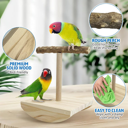 kathson Bird Training Stand, Parakeet Playground Bird Perch Stand Portable Tabletop Bird Perch