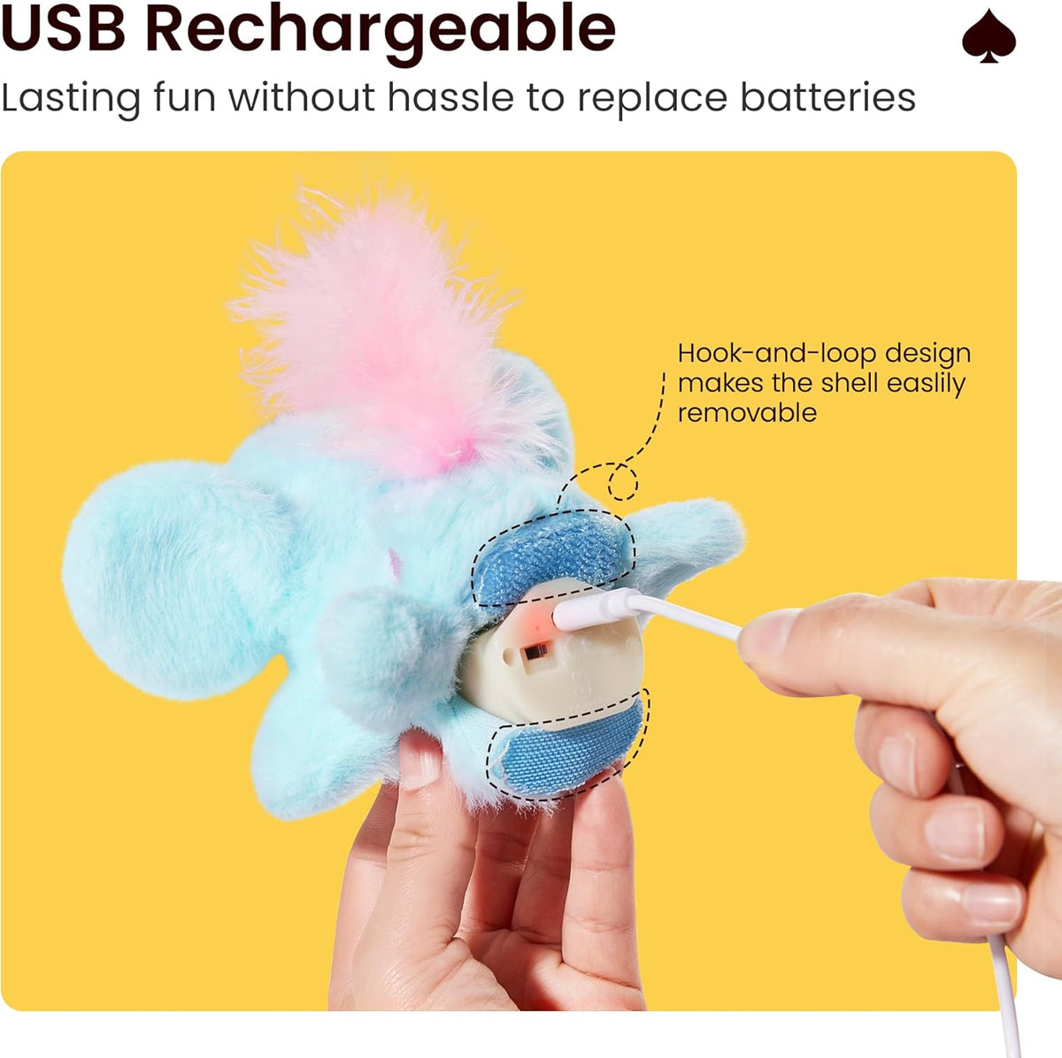 Potaroma Cat Toys Flapping Elephant, Interactive Realistic Kitten Toy Stuffed with Catnip and