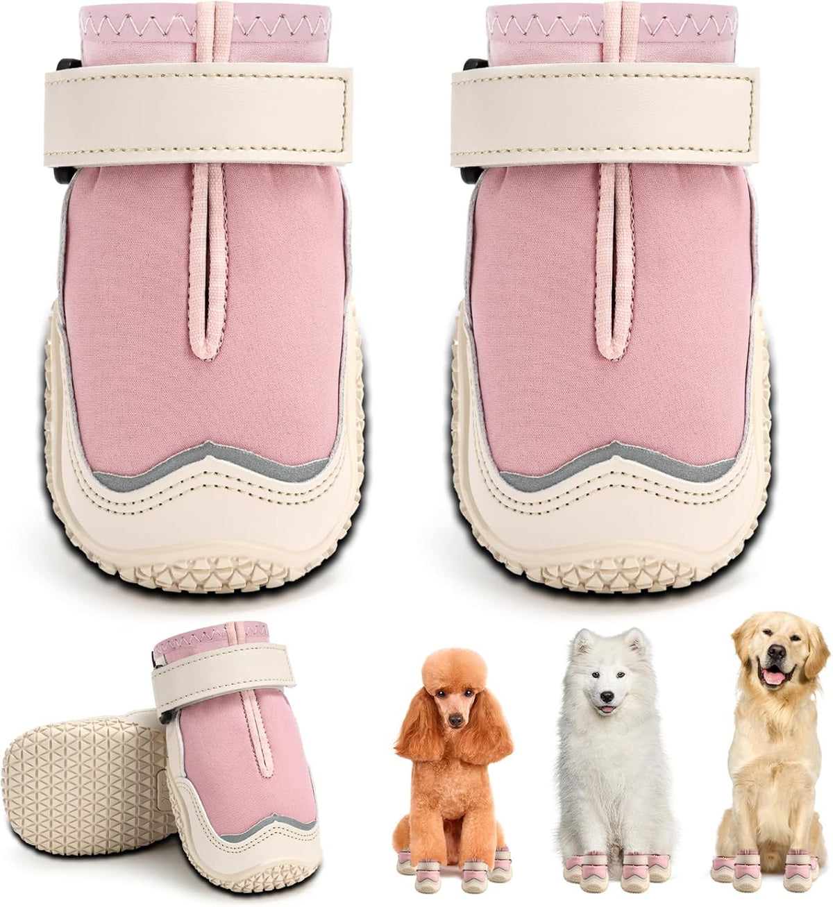 Hcpet Dog Boots for Large Dogs, Dog Shoes for Hot Pavement Winter Snow, Paw Protector Dog Booties