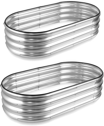 JERIA Raised Garden Bed,Galvanized Raised 2 Pcs 4×2×1ft Planter Boxes Outdoor with Easy Assembly