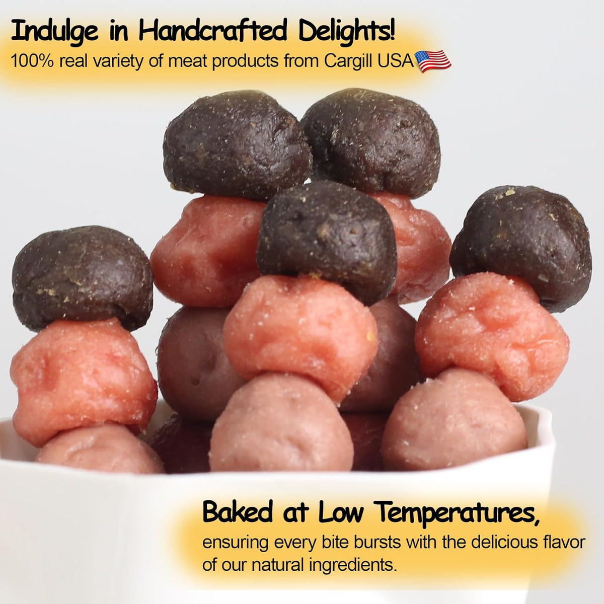 ASMPET Dog Treats Chews, Multi-Flavor Dog Kabob Snacks, Made with Chicken, Duck, Salmon, Rabbit and