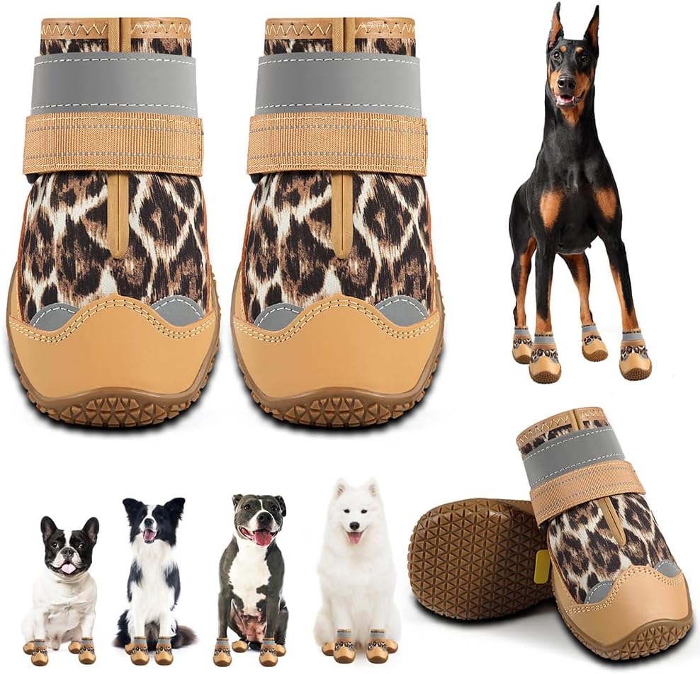 Dog Shoes for Large Dogs, Medium Dog Boots & Paw Protectors for Hardwood Floors, Outdoor Dog