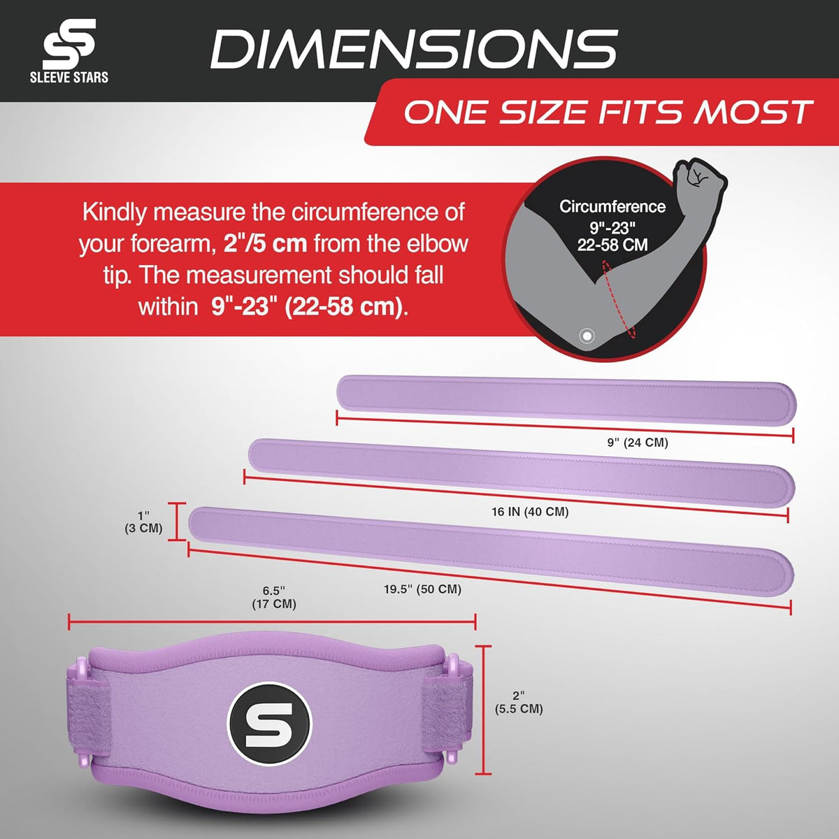 Sleeve Stars Tennis Elbow Brace for Women - Adjustable Tennis Elbow Strap, Golfers Elbow Brace for