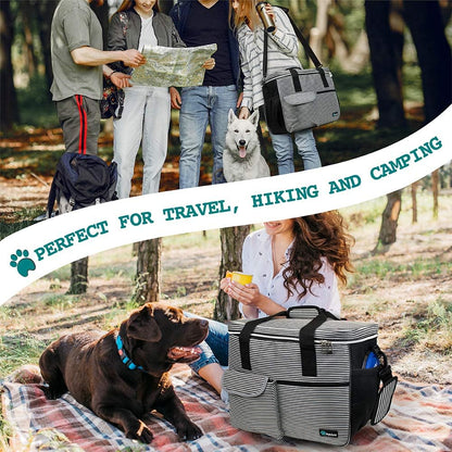 PetAmi Dog Travel Bag - Travel Pet Organizer with Food Container and Bowls, Perfect for Weekend