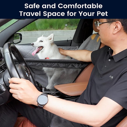 Dog Car Seat for Small/Medium Dogs with Door Protection – Full Coverage Pet Booster Seat with Mesh