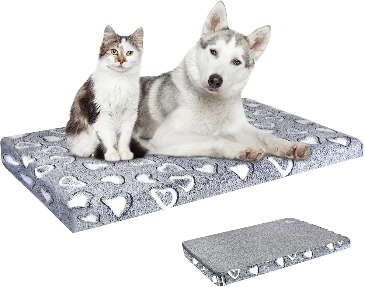 VANKEAN Dog Crate Mat Reversible Cool and Warm, Stylish Dog Bed for Crate with Waterproof Inner