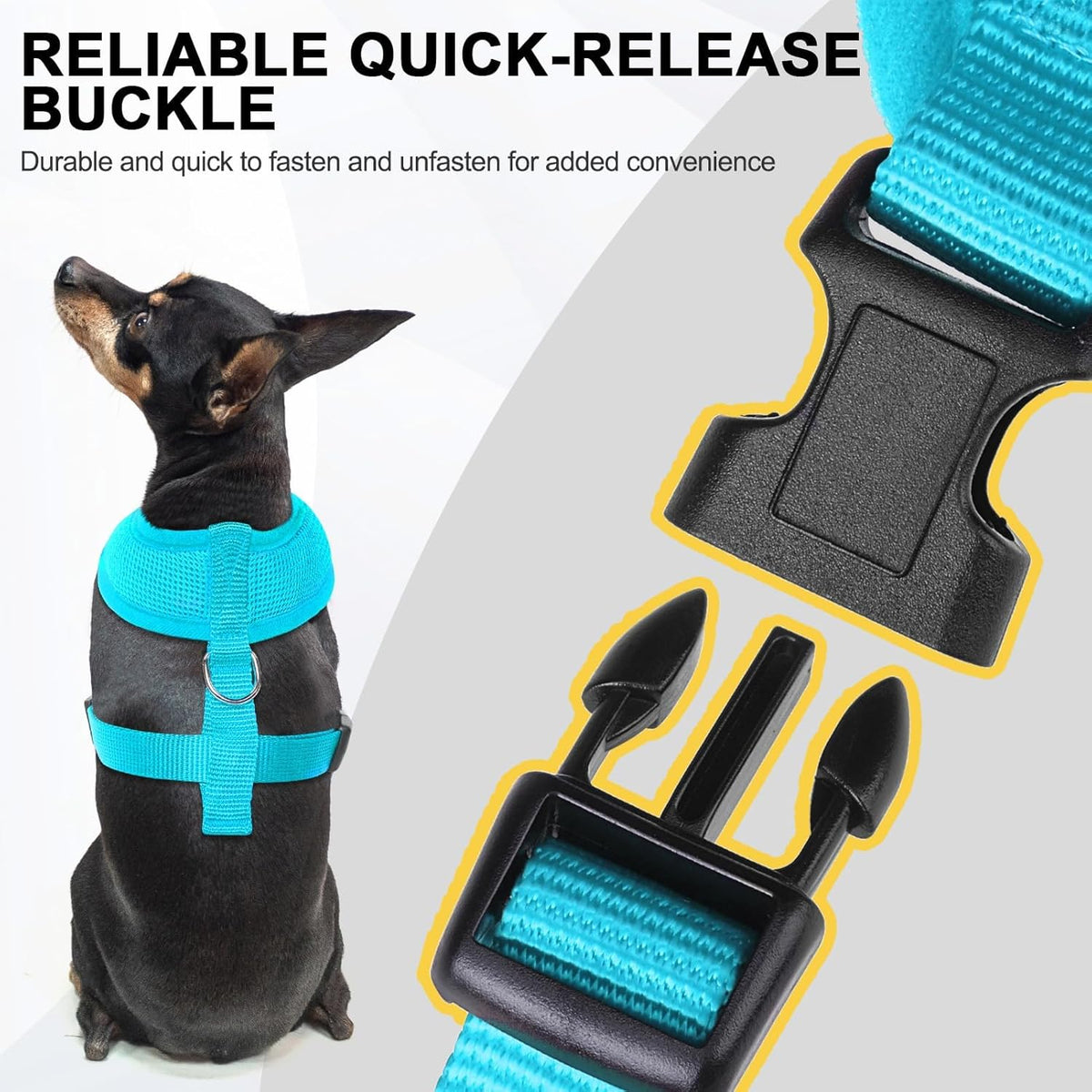 BINGPET No Pull Dog Harness,Soft Mesh Breathable All Weather Vest Harness,Safety Protection Design