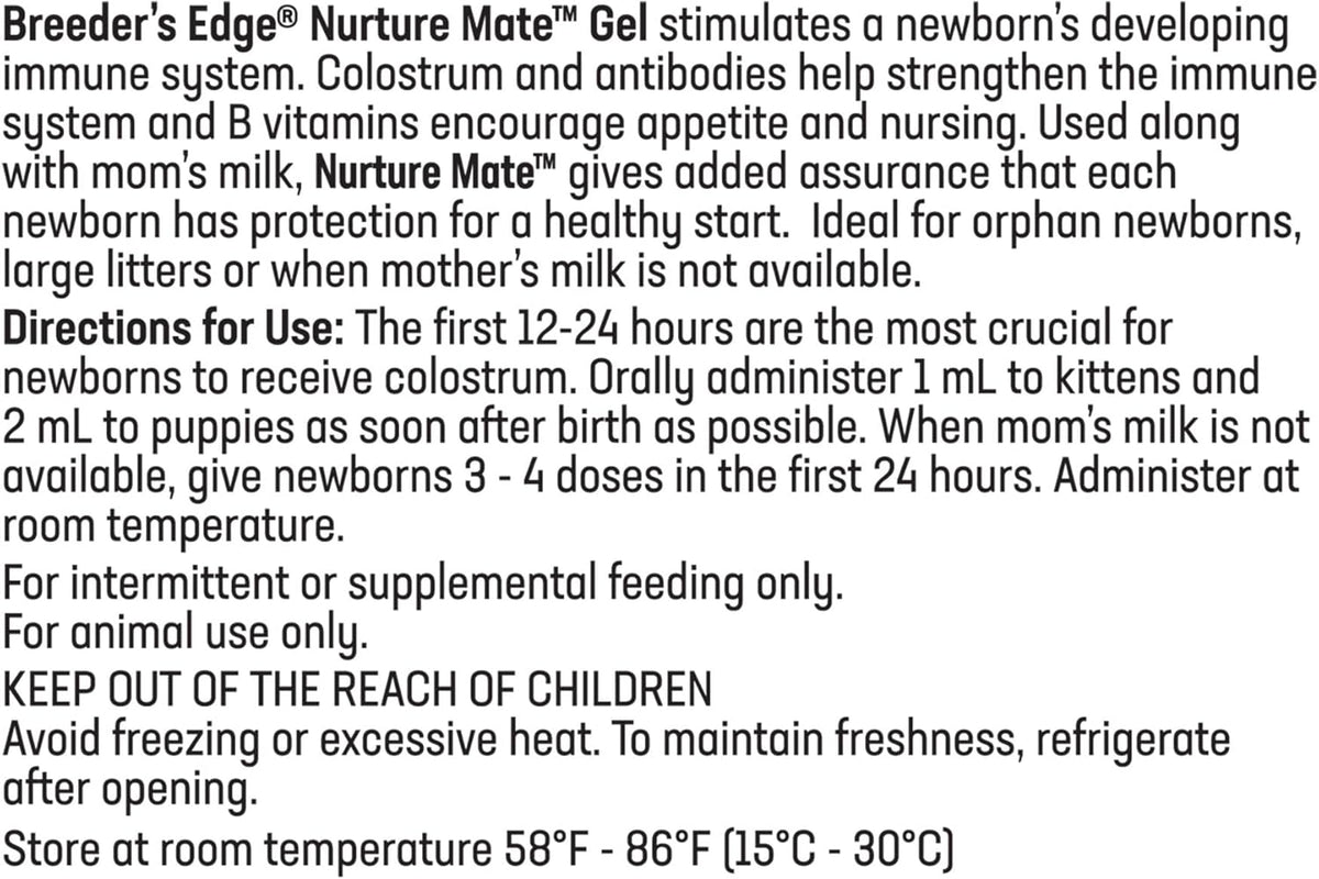 Revival Animal Health Breeder's Edge Nurture Mate - Colostrum Supplement for Puppies & Kittens