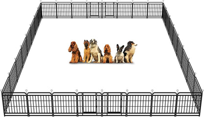 Dog Playpen Outdoor 32 Panels Heavy Duty Dog Fence 32" Height with Thick Pipe Anti-Rust with Doors