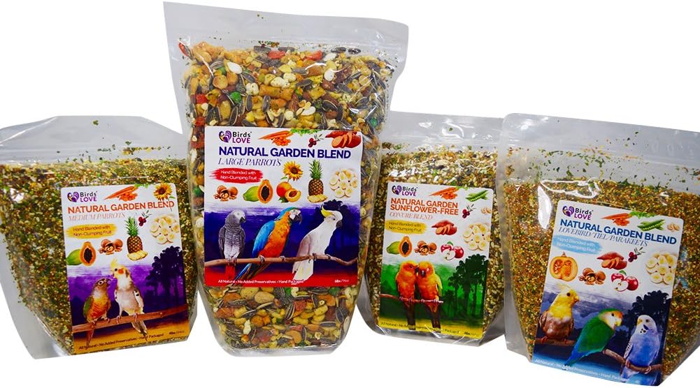 Birds LOVE All Natural Garden Blend Bird Food for Small Birds - Lovebirds, Cockatiels, Parakeets