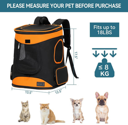 Petsfit Dog Backpack Carrier with Upgrade Waist Cushion Design to Better Fit The Waist, Suitable