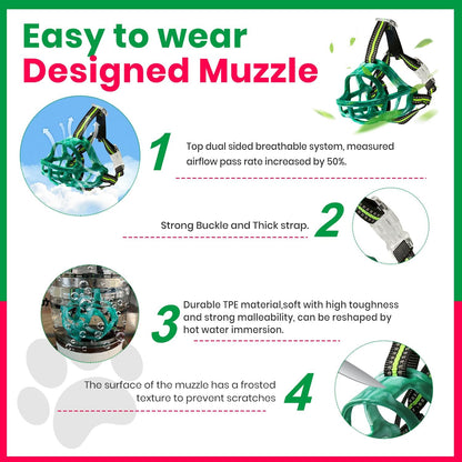 Dog Muzzle, Basket Muzzle for Small Medium Large Dogs, Anti-Biting and Chewing, Lightweight &