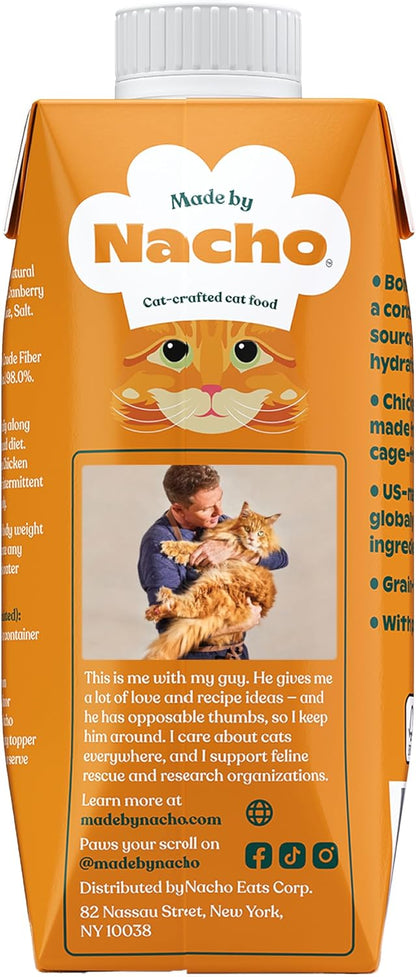 Made by Nacho Bone Broth Cat Food Topper for Hydration and Picky Eaters - Add Protein and Flavor to
