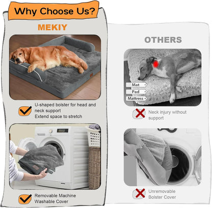 Large Dog Bed Orthopedic Washable - Memory Foam - XXL Large Big Dogs - Beds Bolster Pet - Couch