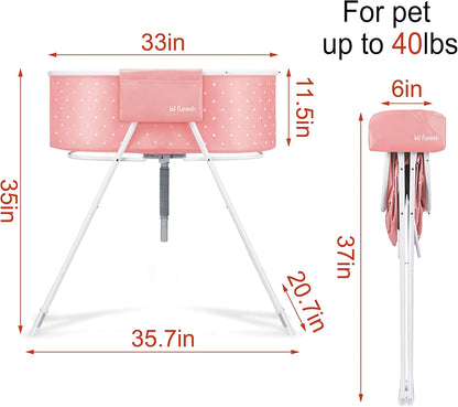 Little Dipper Dog Bath Tub and Wash Station for Bathing Shower and Grooming, Elevated Foldable and