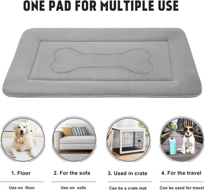 JoicyCo Extra Large Dog Bed Soft Dog Crate Pad Mat 48 in Non-Slip Bottom Washable Dog Sleeping