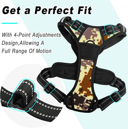 BARKBAY No Pull Dog Harness Large Step in Reflective Dog Harness with Front Clip and Easy Control