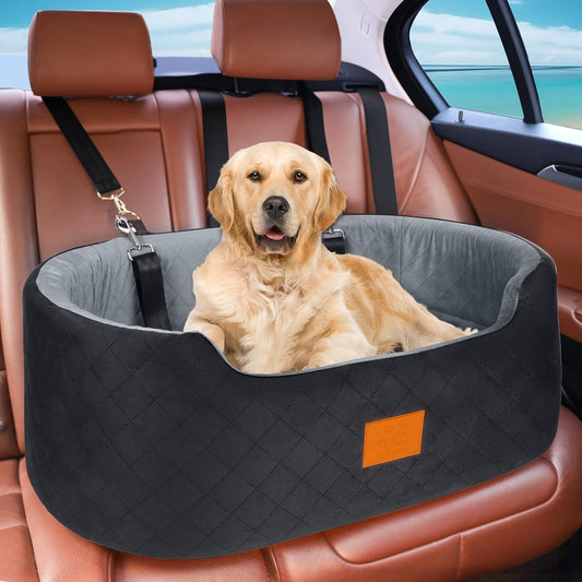 Dog Car Seat for Medium Dogs Up to 50 lbs, Pet Booster Seat for Cars SUVs and Trucks, Travel Dog