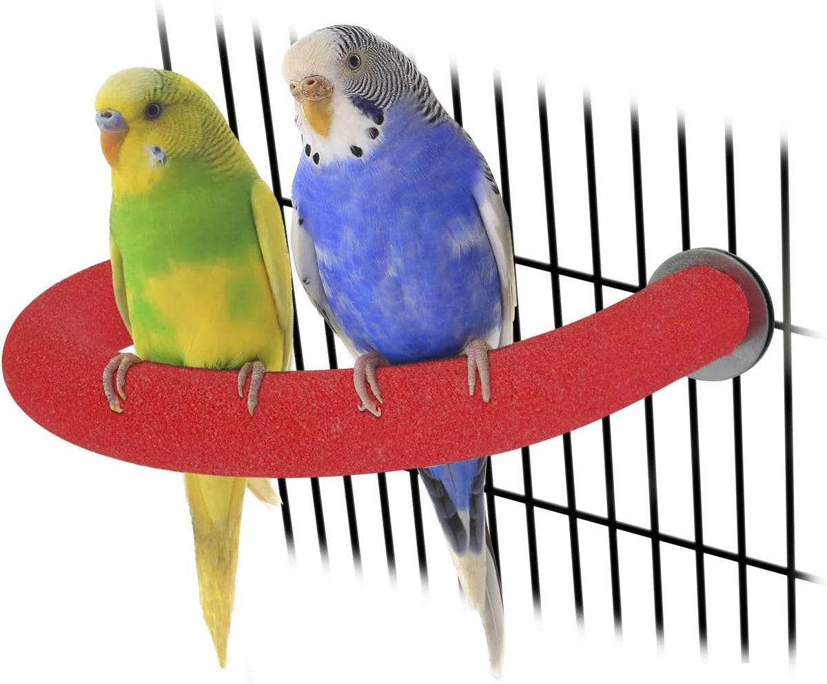 Rypet U Shape Parrot Perch Stand Toy for Paw Grinding Clean Stick Exercise, Rough-Surfaced Quartz