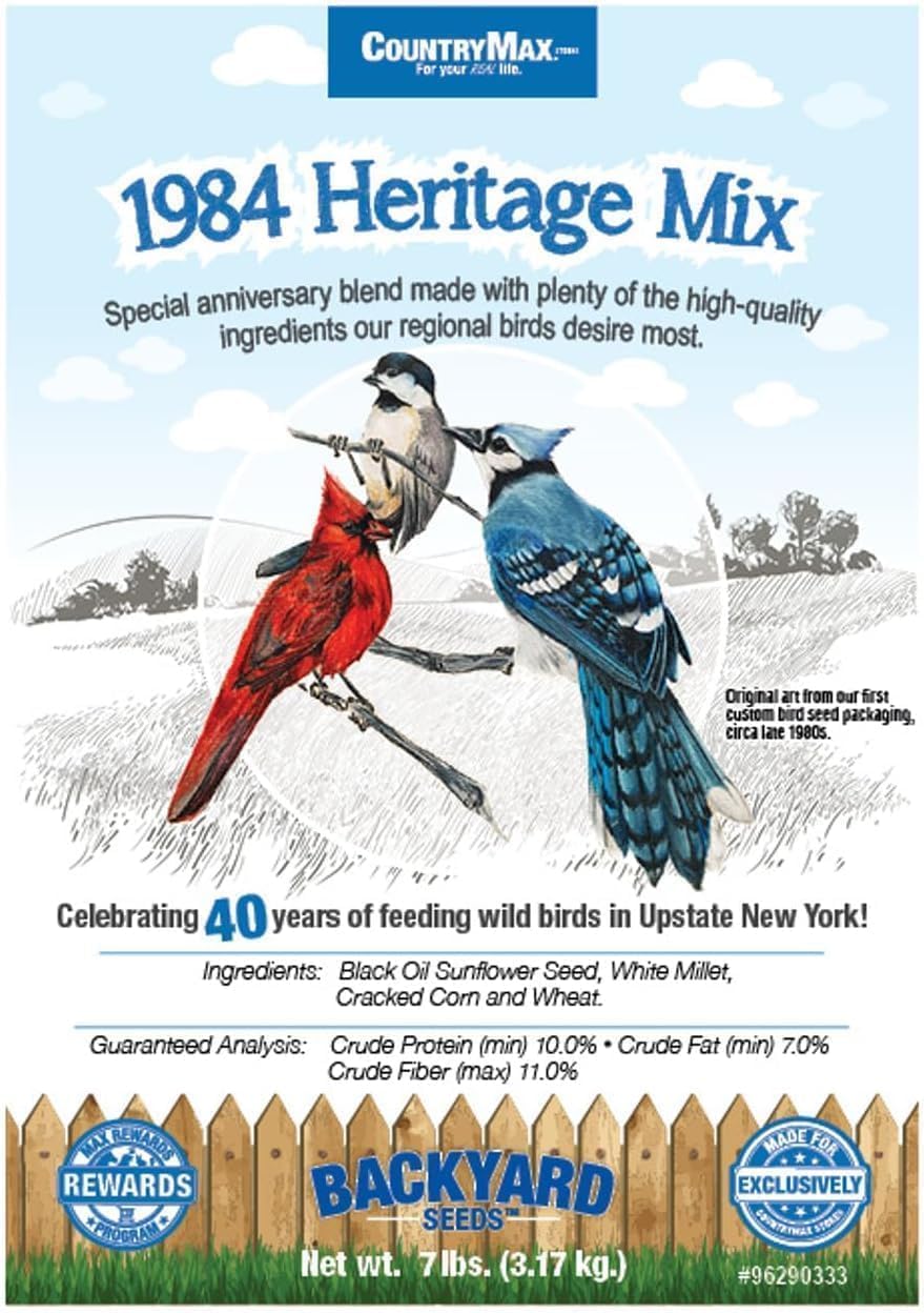 CountryMax Backyard Seeds 1984 Heritage Mix – Premium Bird Seed Blend with Black Oil Sunflower