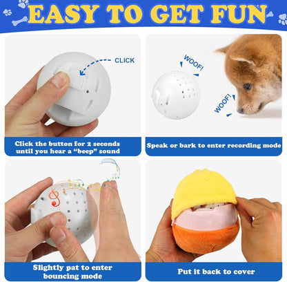 Rechargeable Interactive Moving Dog Toys, Automatic Crazy Jumping Duck for Boredom, Attractive