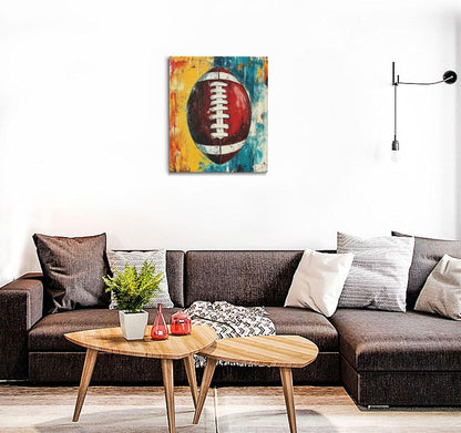 Graffiti Football Bathroom Pictures Wall Art, Rugby Sport Bathroom Wall Decor, Colorful Football