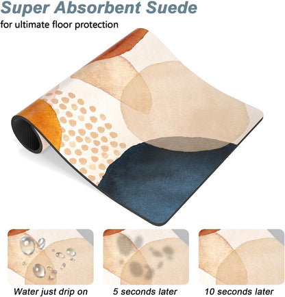 Rnivvi Dog Food Mat, 12" x 19" Absorbent Dog Cat Bowl Mat for Food and Water, Cute Anti-Slip Rubber