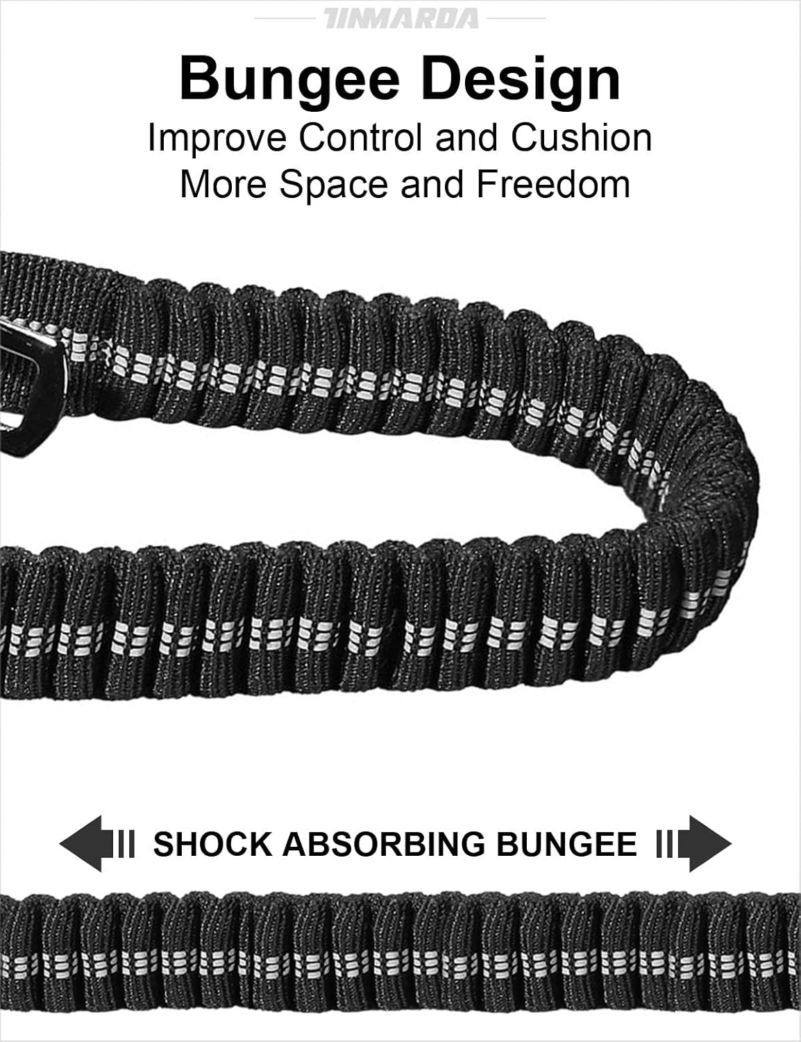 Heavy Duty Dog Leash, 4-6FT Shock Absorbing Dog Leashes with Traffic Handle and Comfortable Padded