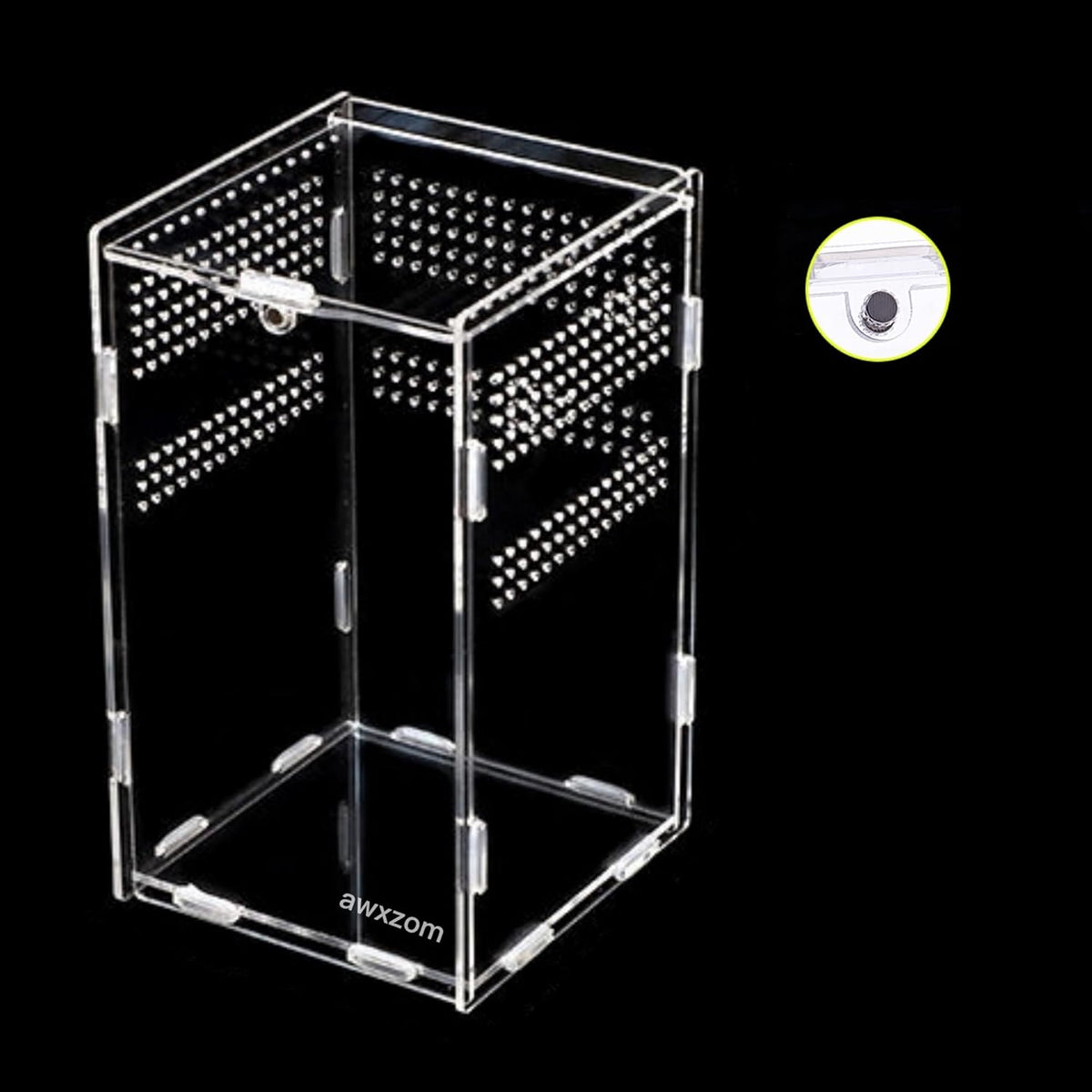 Magnetic Acrylic Case, micro habitat small Tarantula Enclosure enclosure for arboreal Tarantula