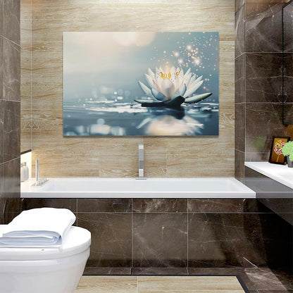 Bathroom Lotus Wall Art Floral Pictures Zen Meditation Wall Decor Yoga Spa Spiritual Canvas Print