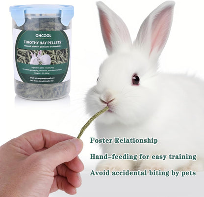 Timothy Hay Pellets 28oz (4 * 7 oz) - 100% Timothy Premium Nutrition Pellet for Tortoise, Rabbits