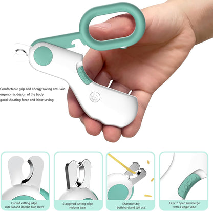 Pet Nail Clippers with LED Lights cat Nail Clippers for Indoor Cats Nail Trimmer Clippers for Small