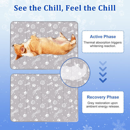 MH MYLUNE HOME Upgrade Cooling Mat for Pets, 28”x39” Arc-Chill Fiber Reinforced Padding