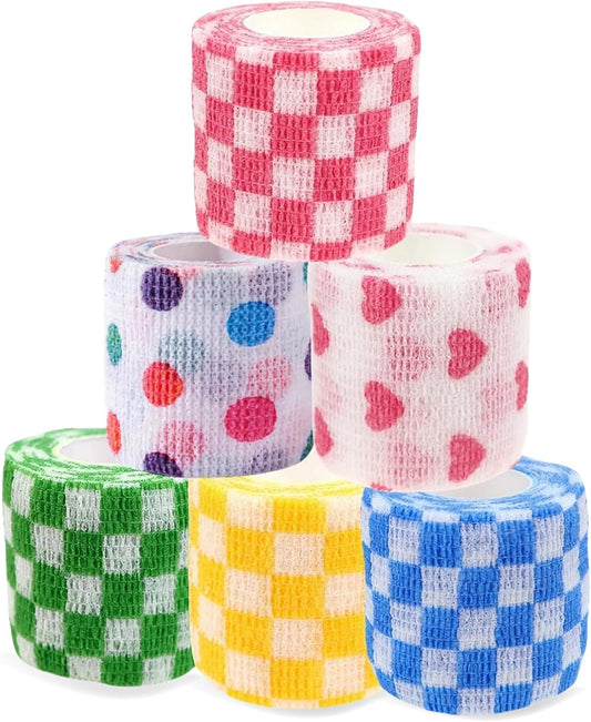 Pet Bandage 6 Rolls, Adhesive Bandage, Self Adhesive Bandage, First Aid Adhesive Gauze, for Horses