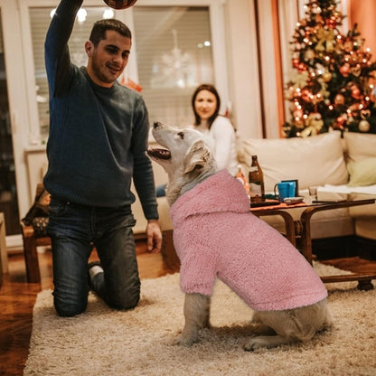 Fuzzy Dog Sweaters for Large Dogs Pet Hoodie Clothes Warm Soft Pet Coats Hooded Sweatshirt Dog