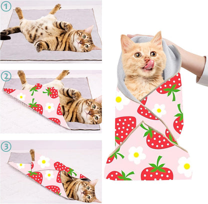 2 Pack Cat Grooming Wrap, L(Within 15lbs) Cat Restraint Wrap for Nail Clipping, Ear Cleaning, and