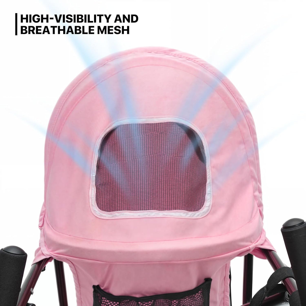 MoNiBloom 4 Wheels Pet Stroller, Easy-Fold Puppy Cage Jogger Stroller with Sun Cover, Pad and Rear