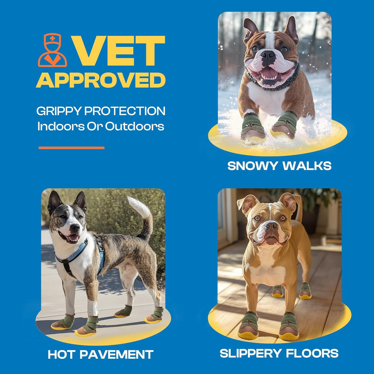 Dog Shoes for Large Dogs, Medium Dog Boots & Paw Protectors for Hardwood Floors, Outdoor Dog