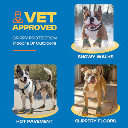 Dog Shoes for Large Dogs, Medium Dog Boots & Paw Protectors for Hardwood Floors, Outdoor Dog