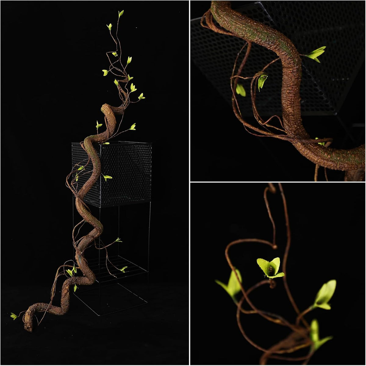 63in Bendable Thick Artificial Tree Branches Faux Wood Tree Trunk Twigs Grapevines Moss Plants