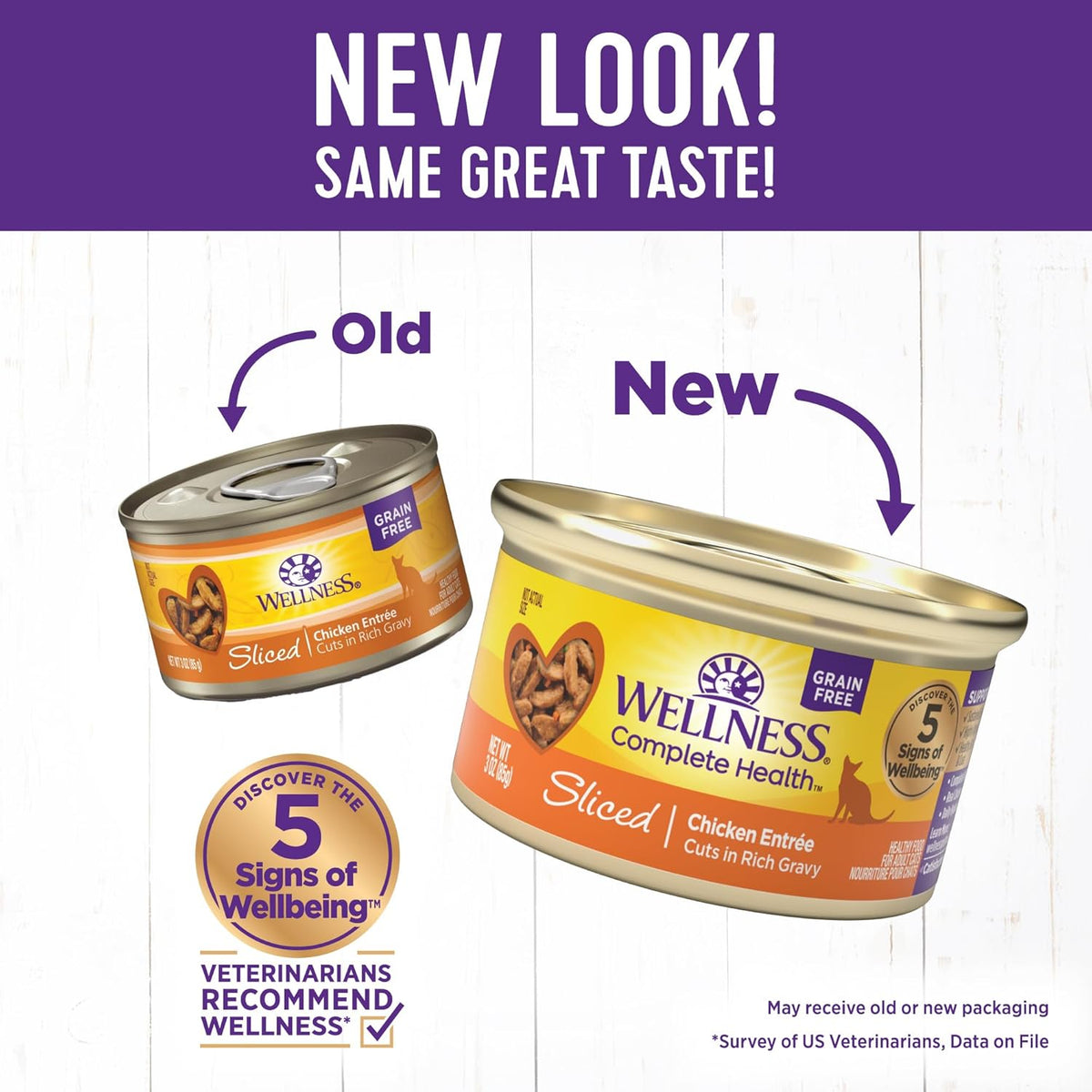Wellness Complete Health Sliced Adult Wet Cat Food, Natural, Protein-Rich, Grain Free, 3 Ounce, 24