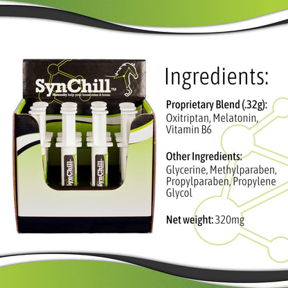 SynChill Oral Horse Calming Gel, 100% Natural & Nutritional Supplement, Lab Proven Results