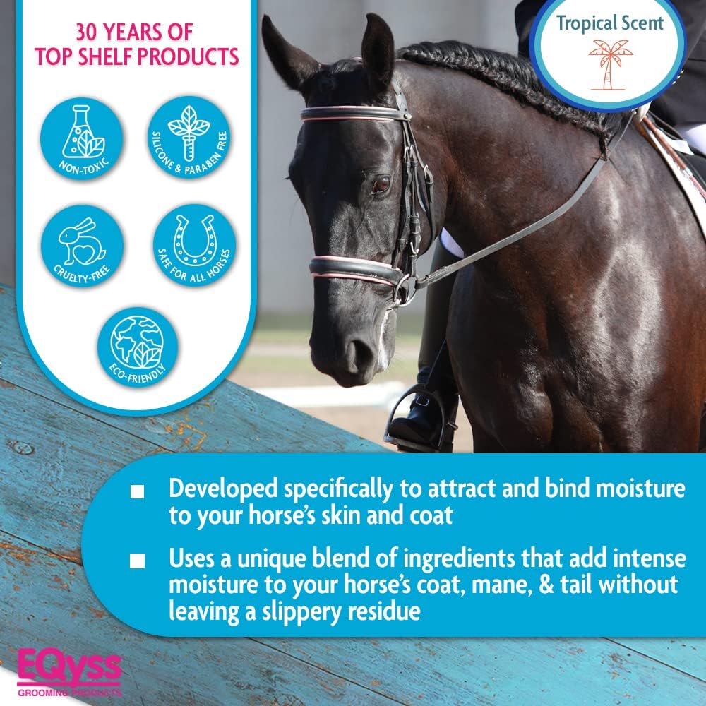EQyss Premier Equine Horse Spray - Moisturizes Skin and Coat, Enhances Shine and Detangles