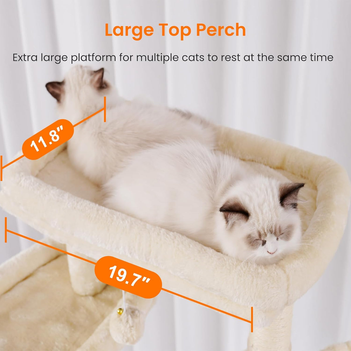 Heybly Tall Cat Tree, 78-inch Multi-Level Cat Tower for Indoor Cats, 2 Widened Plush Perches Cat