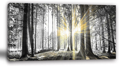 Yxbhhym-Bedroom Wall Art Decor for Living Room Large Canvas Prints Art Black and White Forest Wall