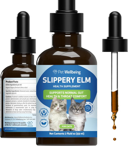 Pet Wellbeing Slippery Elm for Cats - Organic Herb, Supports Healthy Digestive Tract, Gut Lining