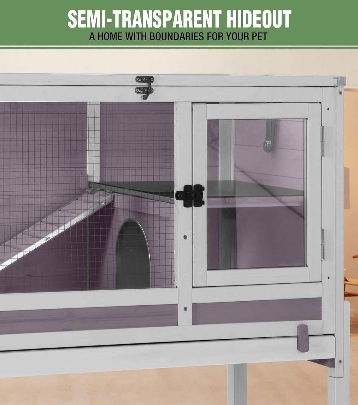 GUTINNEEN Guinea Pig Cage Rabbit Cage Indoor with Chew-Proof Edges, Clean Deep Tray, Leakproof PVC